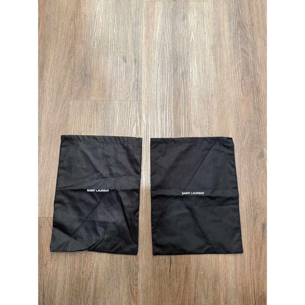 Saint Laurent Black Cotton Canvas Drawstring Dust Bags Set of 2 Logo Storage